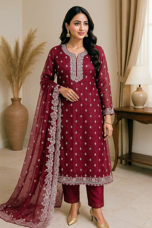 ❤️ Royal Maroon Three Pieces - Signature Edition